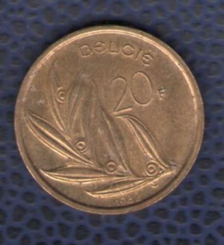 Belgique 1982 Pièce de Monnaie Coin Roi Baudouin 20 Francs