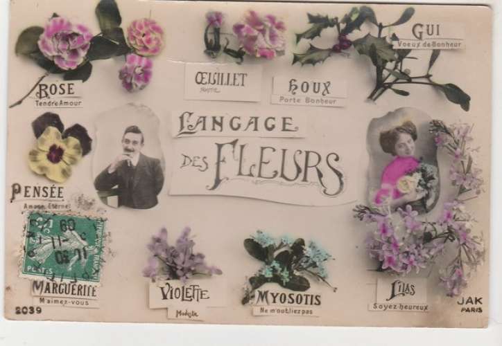 Cpa  Le langage des Fleurs 