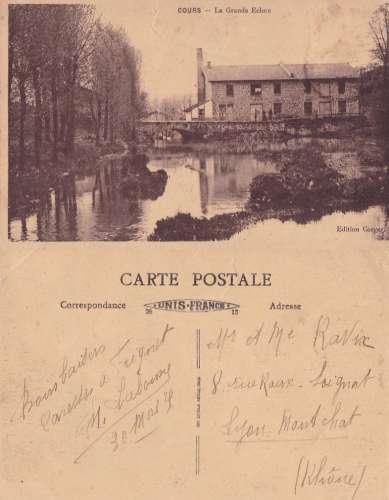 (79) COURS -CPA- la grande ecluse -circulée en 1909