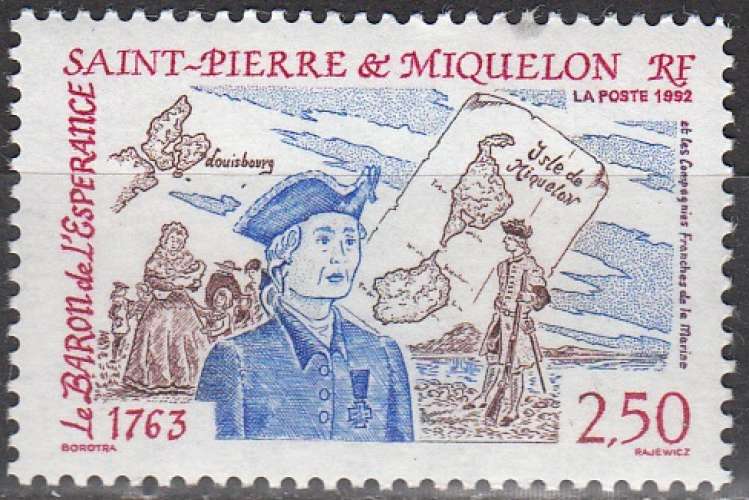 Saint-Pierre & Miquelon 1992 Michel 646 Neuf ** Cote (2007) 1.40 Euro Le Baron de l'Espérance