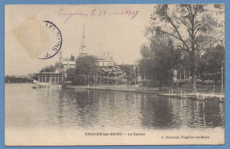 CPA Enghien les Bains Casino voy 1907 (manque tp)