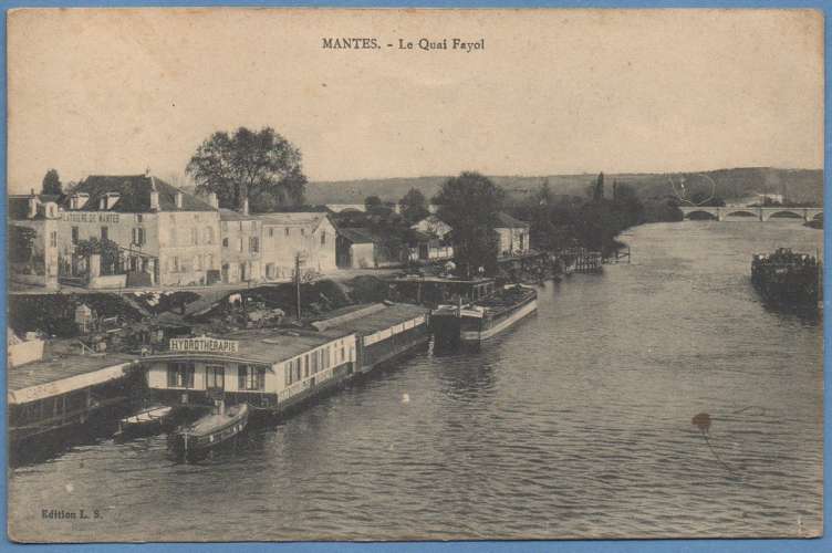 CPA Mantes quai Fayol écrite  Hydrothérapie