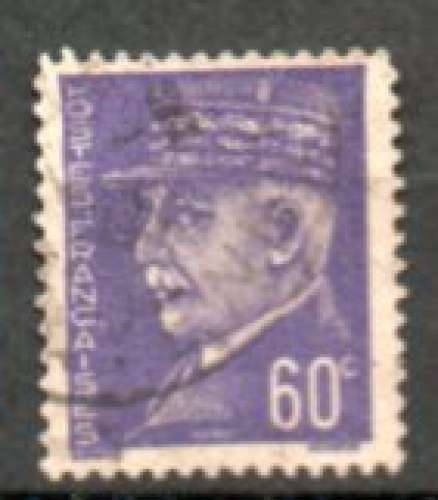 France Oblitéré Yvert N°509 Pétain Hourriez 60c Violet 1941