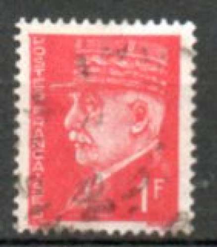 France Oblitéré Yvert N°514 Pétain Hourriez 1F Rouge 1941