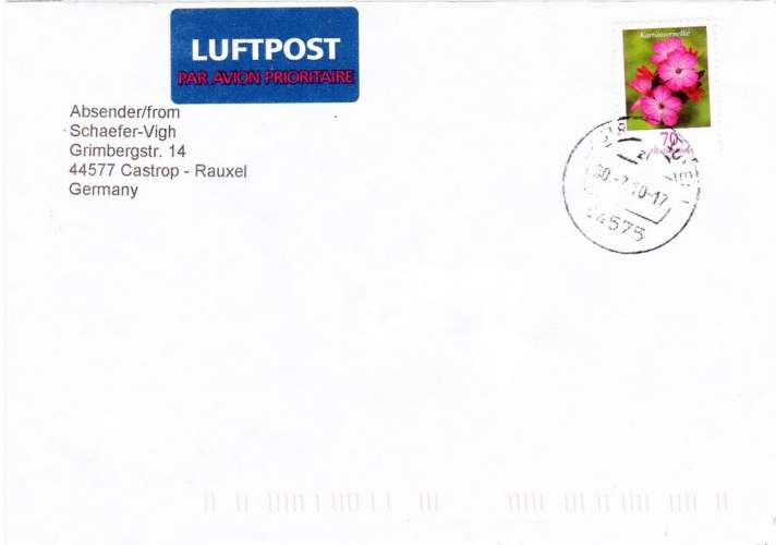 Allemagne 2006 Oeillet des chartreux sur lettre entière