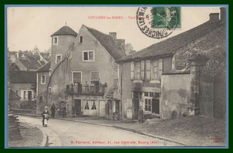 CPA Couches les Mines viel Hôpital voy 1915 TB animée