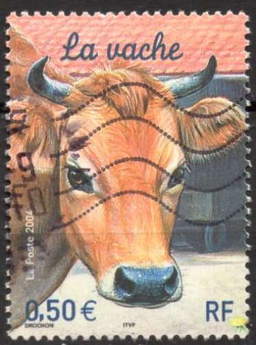 8181N - Y&T n° 3664 - oblitéré - La vache - 2004 - France