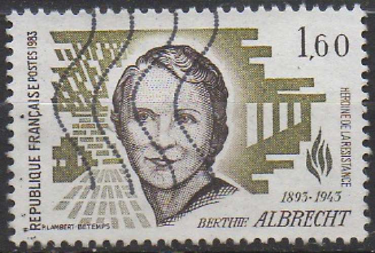 FRANCE 1983 - Y & T : 2294 (o) - Résistance : Berthe Albrecht