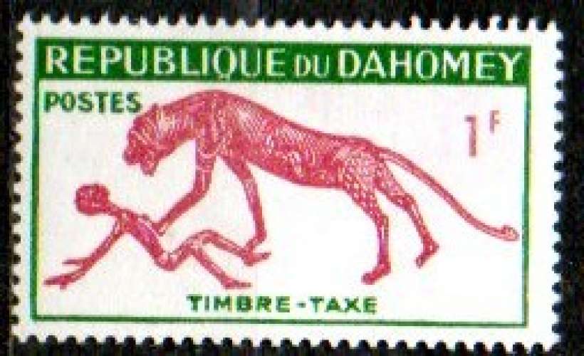 Dahomey Yvert TAXE N°32 Neuf 1963 Panthère terrassant homme 