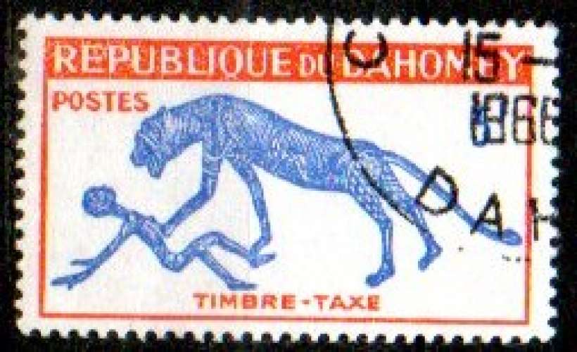 Dahomey Yvert TAXE N°34 Oblitéré 1963 Panthère terrassant homme