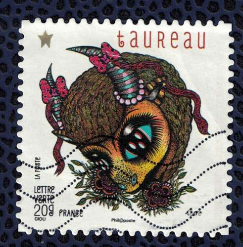 FRANCE 2014 Oblitéré Used Stamp Féerie Astrologique Signe Taureau