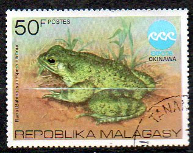 Madagascar Yvert N°569 Oblitéré 1975 OKINAWA Grenouille