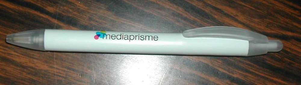 Stylo Pen blanc mediaprisme agence de publicité