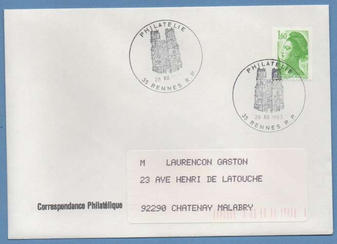 France CAD Philatélie Rennes RP 1983 / N° 2222 roulette Liberté