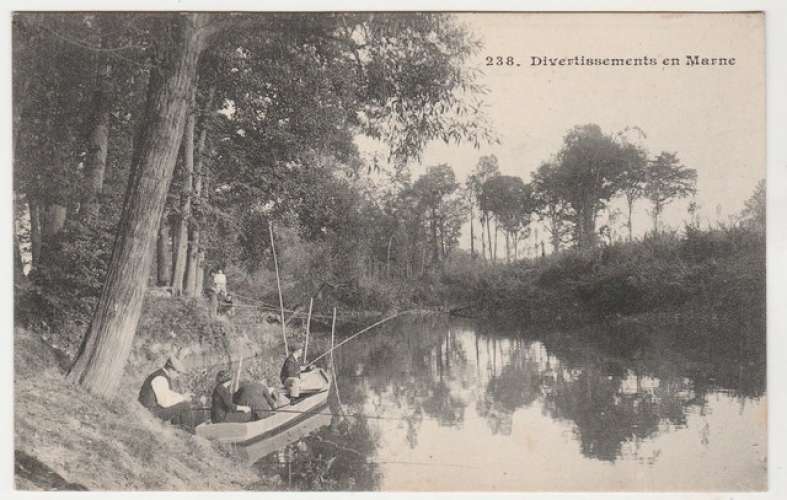 cpa 94 ? Divertissement en Marne Pêche à la ligne