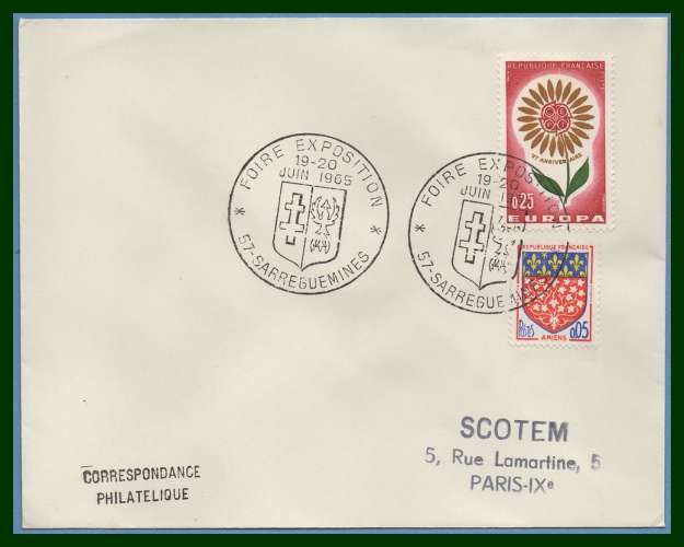 France BT Sarreguemines Foire Expo 1965  / N° 1430 Europa + 1352