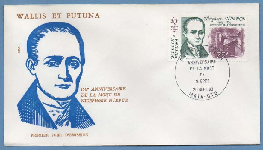 Wallis & Futuna FDC N° PA128  Niepce 1983 inventeur photographie