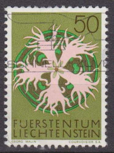 Liechtenstein 1970-71 YT 474 Obl Fleur Oeillet superbe