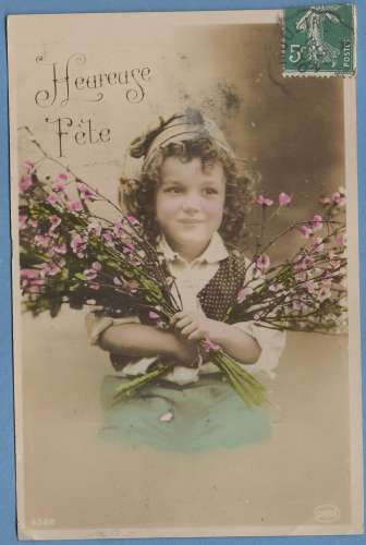 CPA France enfant heureuse fête voy 1910