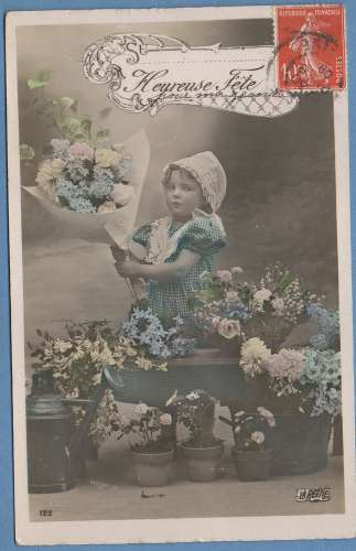 CPA France enfant heureuse fête voy 1909