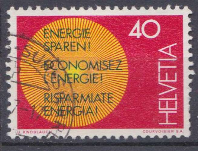 Suisse 1976 YT 1010 Obl Economie d'energie