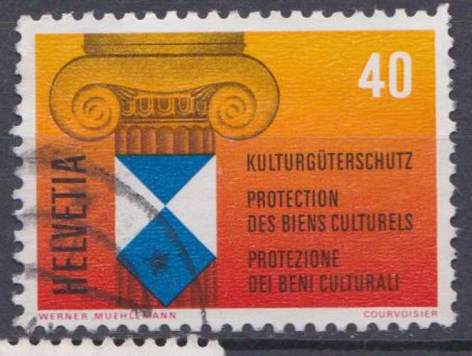 Suisse 1977 YT 1031 Obl Protection des biens culturels