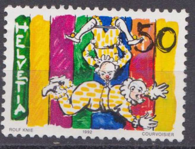 Suisse 1992 YT 1406-1408 Obl Cirque clown trapeziste Elephant