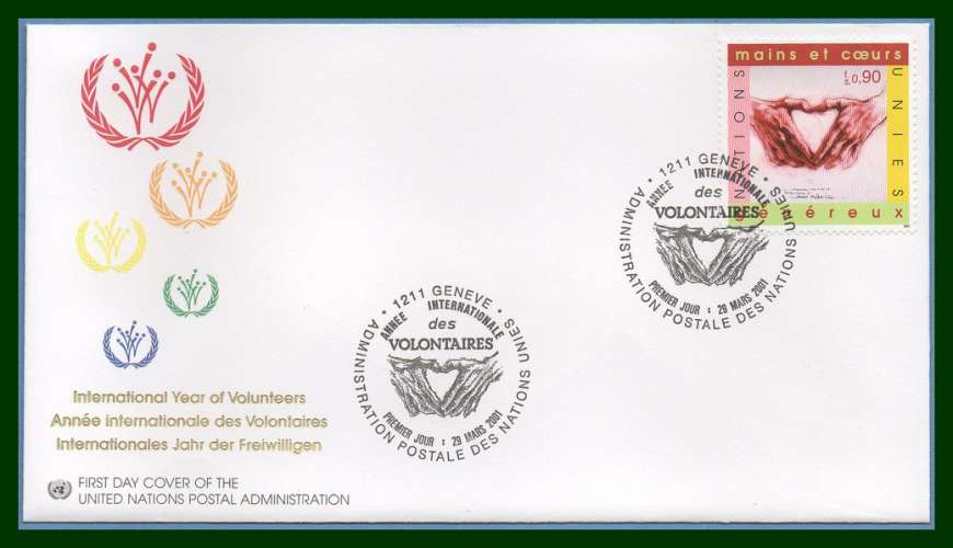 ONU Genéve N° 428 FDC 2001 Cœur Heart Mains Hand