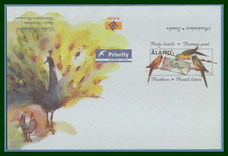 Aland entier postal stationery ** oiseau perroquet perruche parrot bird 