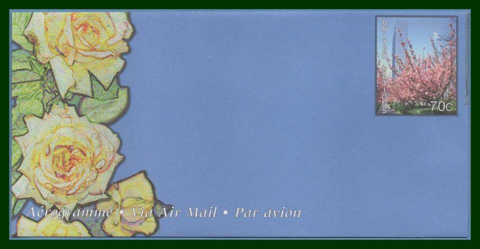 United Nations  2001 Postal stationery ** fruitier fleur rose