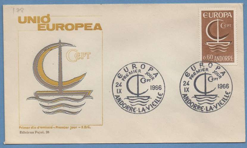 Andorre FDC Europa 1966 N° 178 