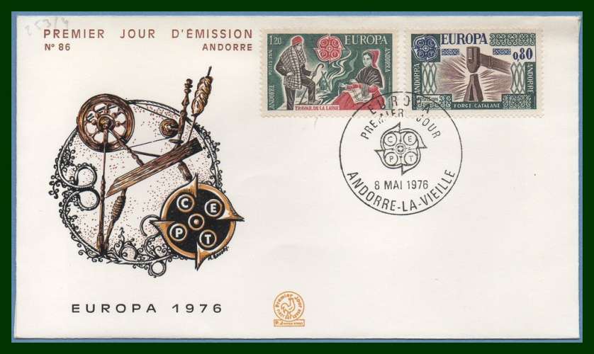 Andorre FDC Europa 1976 N° 253/4