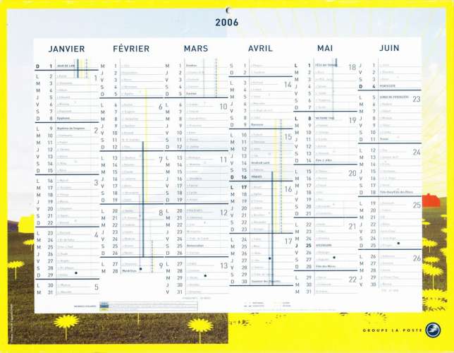 Calendrier Groupe La Poste 2006 (plateau)