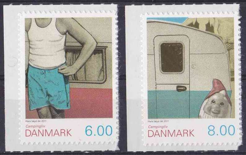 DANEMARK 2011 NEUF** MNH autoadhésif N° 1623a 1624a Camping