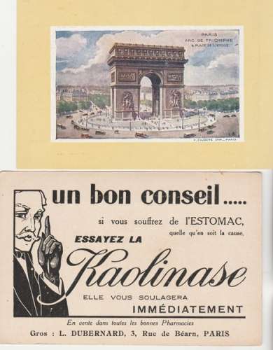 Paris Arc de Triomphe image ancienne publicité Kaolinase