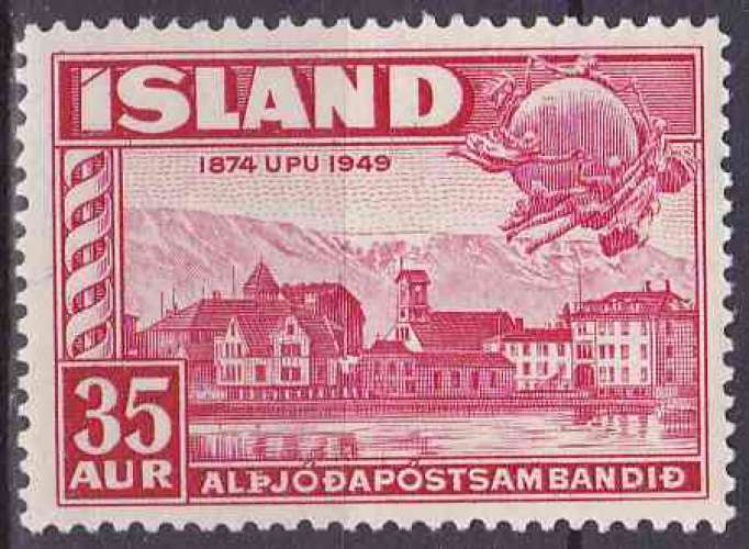 ISLANDE 1949 NEUF* charnière N° 221