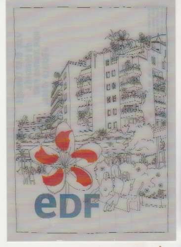 cpm   EDF carte postale holographique publicitaire 