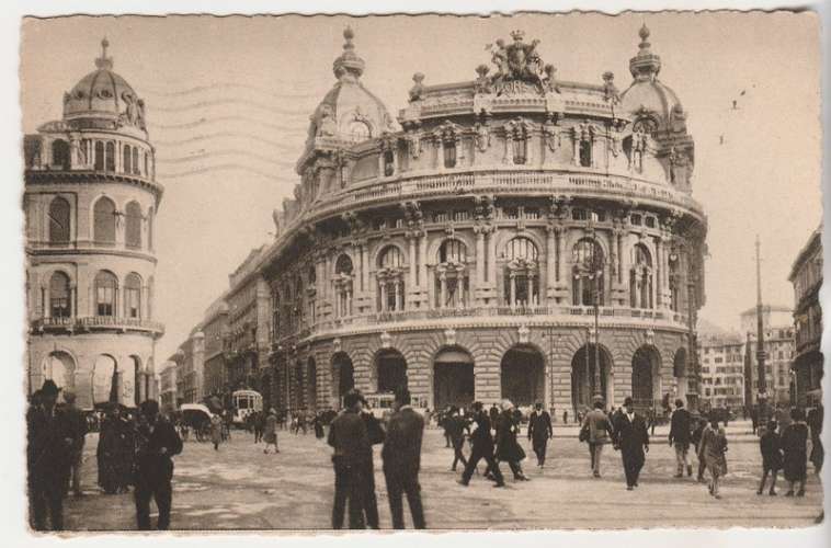 cpsm Genova Piazza de Ferrari e la Borsa 