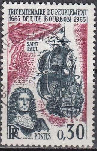 France 1965 Michel 1525 O Cote (2008) 0.30 € 300 Ans peuplement de l'île Bourbon Cachet rond