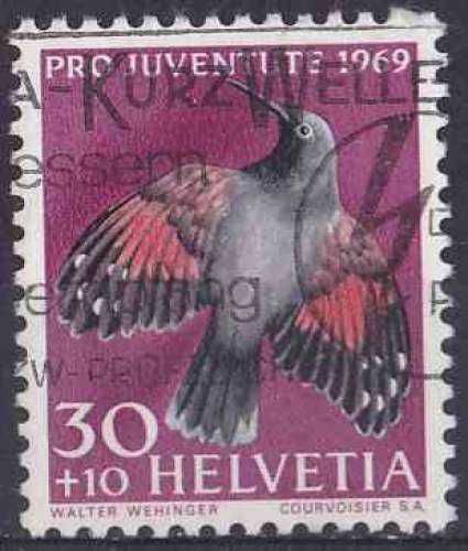 SUISSE 1969 OBLITERE N° 848 oiseaux