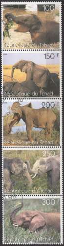 BF 97 - Y&T N° ??? - oblitéré - Elephants - 1998 - Tchad