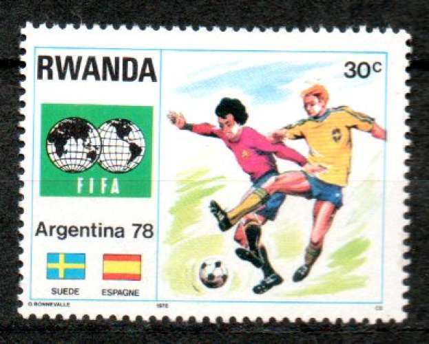 Rwanda Yvert N°843 Neuf 1978 ARGENTINE Foot