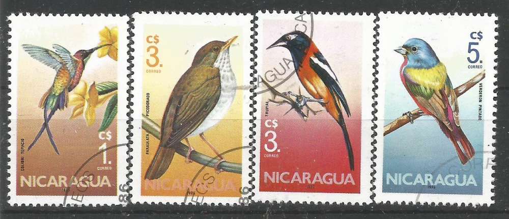 Nicaragua - YT 1407/1410  - Oiseaux (série complète)