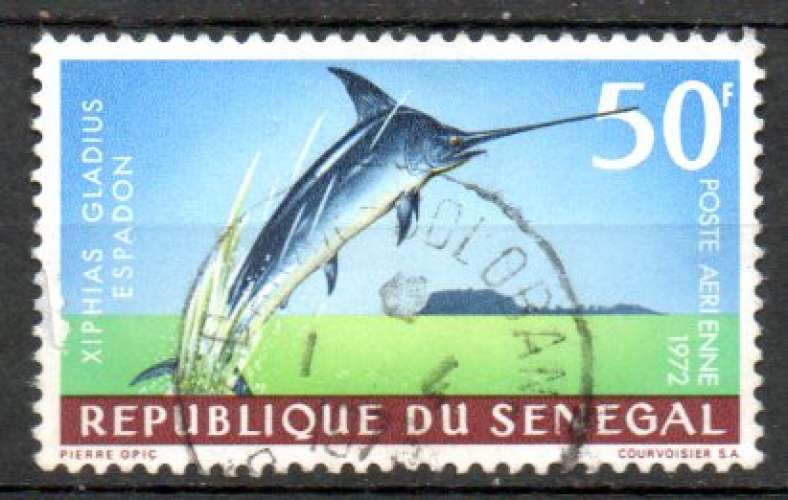 Sénégal Yvert PA N°121 Oblitéré 1972 Poisson Espadon