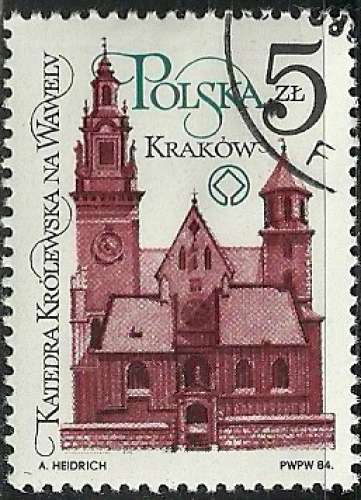 Pologne - Polska 1984 - Cracovie - Cathédrale - Y&T 2764 oblitéré