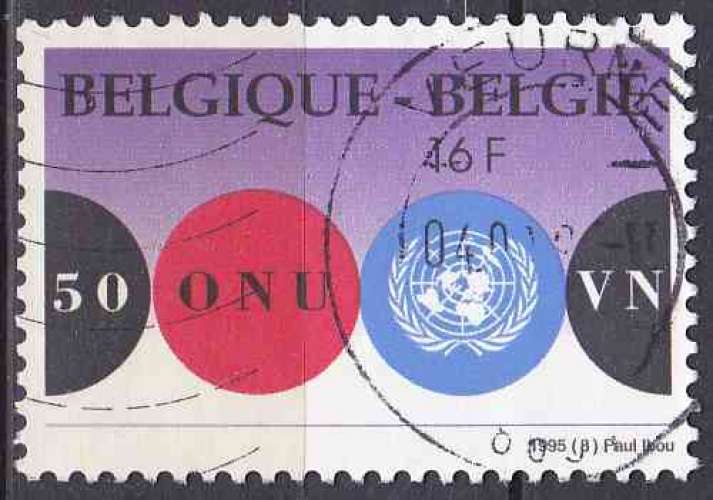 BELGIQUE 1995 OBLITERE N° 2600 ONU