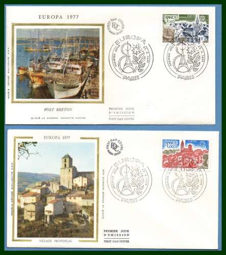 FDC silk soie Europa 1977 N° 1928 /9