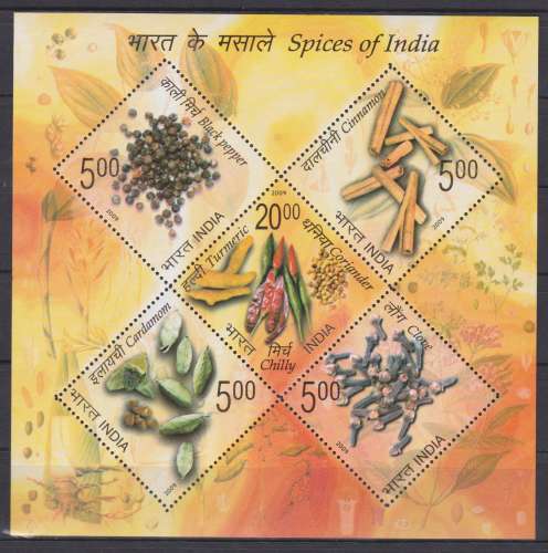 Inde 2009 YT Bloc 67 MNH Epices