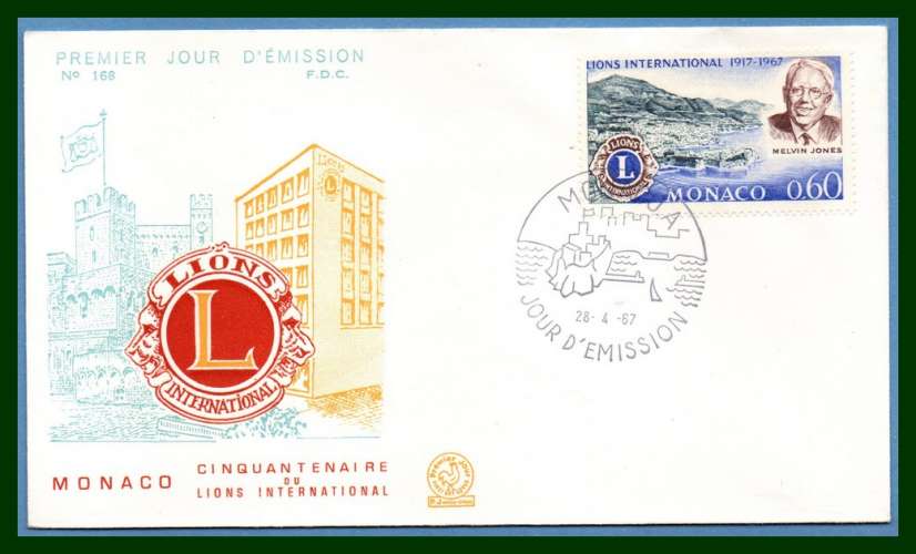 Monaco FDC N° 725 Lions club 1967