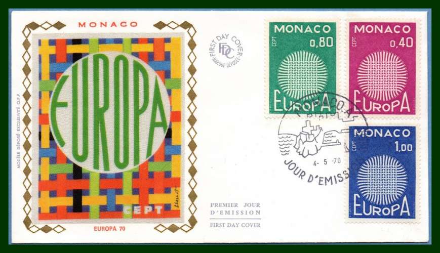 Monaco FDC N° 819 /21 Europa 1970 